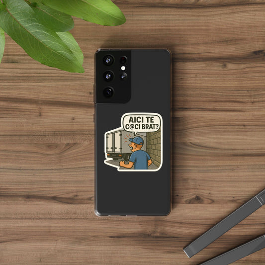 Husă Samsung Transparentă Samsung "AICI TE C@CI BRAT?"